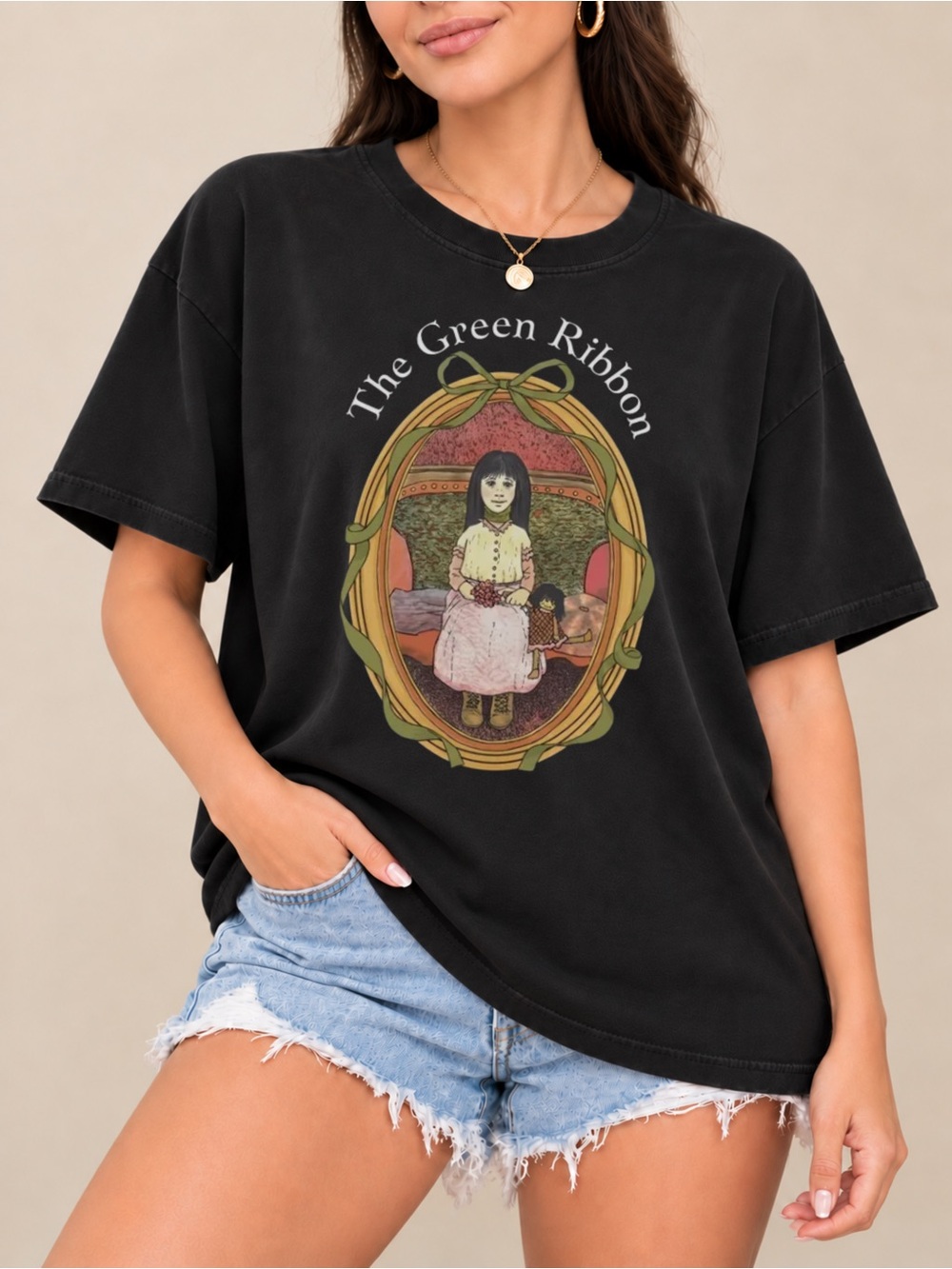The Green Ribbon Graphic Tee Childhood Trauma Halloween Unisex T-shirt